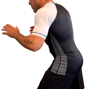 All Black Ranked Short Sleeve Rash Guards