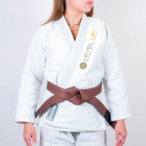 Level Up BJJ Academy Women's Gi - White #025 A