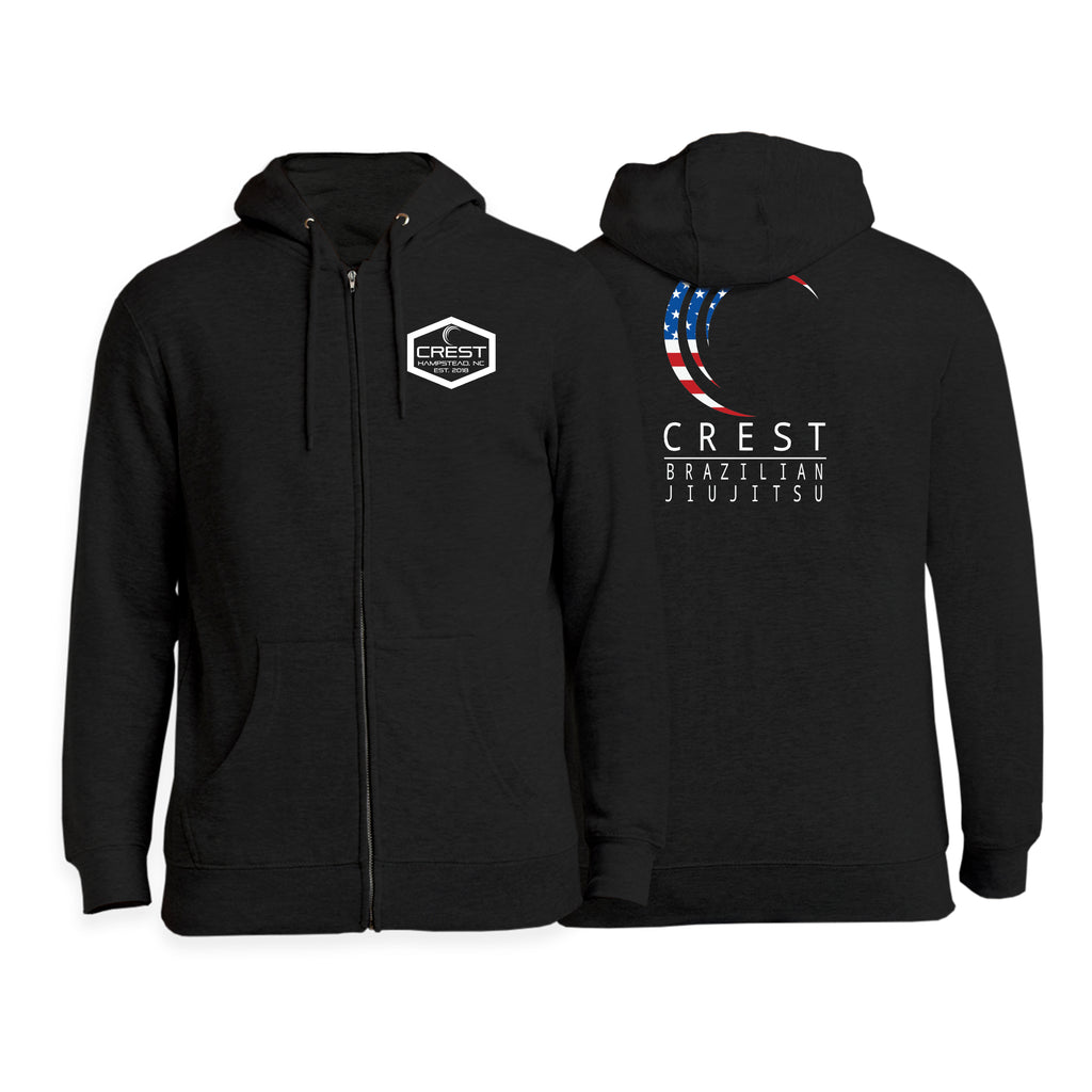 Crest Brazilian Jiu Jitsu Academy Zip-Up Hoodies #8008 B