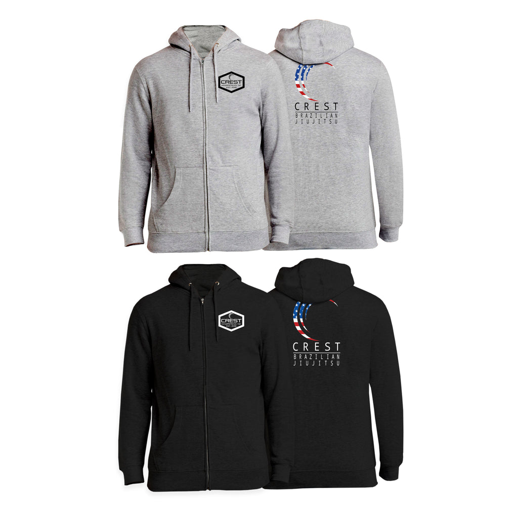 Crest Brazilian Jiu Jitsu Academy Zip-Up Hoodies #8008 B
