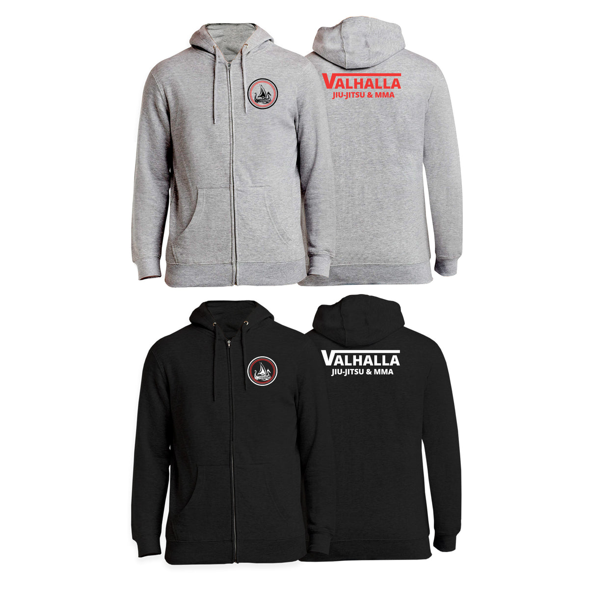 Valhalla Martial Arts Zip-Up Hoodies #8249 D